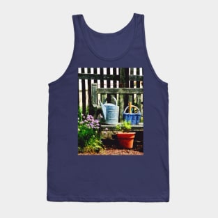 Watering Can and Blue Basket Tank Top